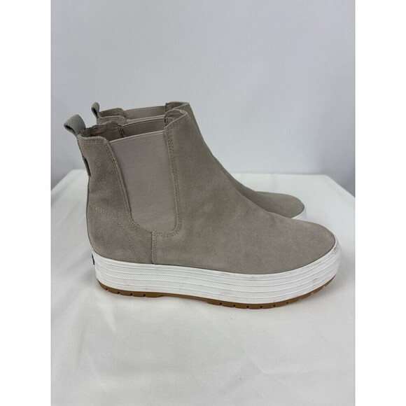 Keds The Platform Chelsea High Top Sneakers Boots Grey Taupe Suede 8 - Picture 7 of 11